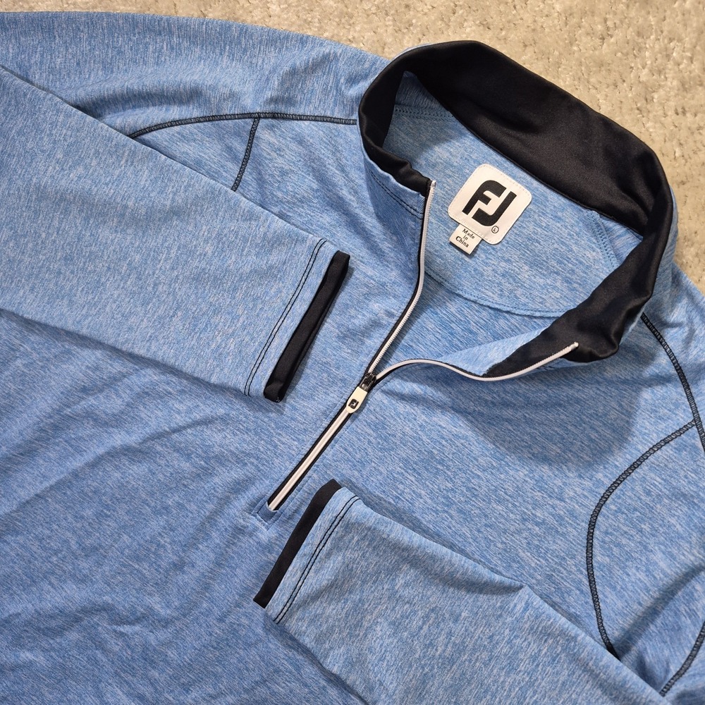 FootJoy Golf Pullover Top Womens Large 1/2 Zip Blue Performance Stretch Outdoor